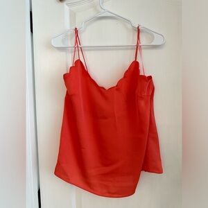 Elegant coral Scallop-Edge Camisole Top Harlyn from Antropologie XS like new